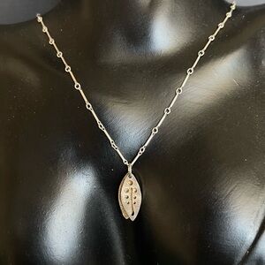 Sterling silver two tone leaves charm necklace